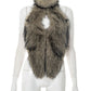 Sexy Furry Tank Tops Women Hipster Halter Y2K Backless Bandage Midnight Party Clubwear Summer Trend  Wild Basic Vest