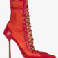 2026Spring/Summer New Lace Up Short Cool Boots Side Zipper Banquet Slimming High Heels Sexy Knee Length Women's Boots