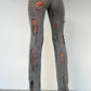 Knit Irregular Ripped Pants Women Autumn Trend Fashion Sexy Hottie Wild Solid Hip-Hop Street Clubwear Skinny Bottom
