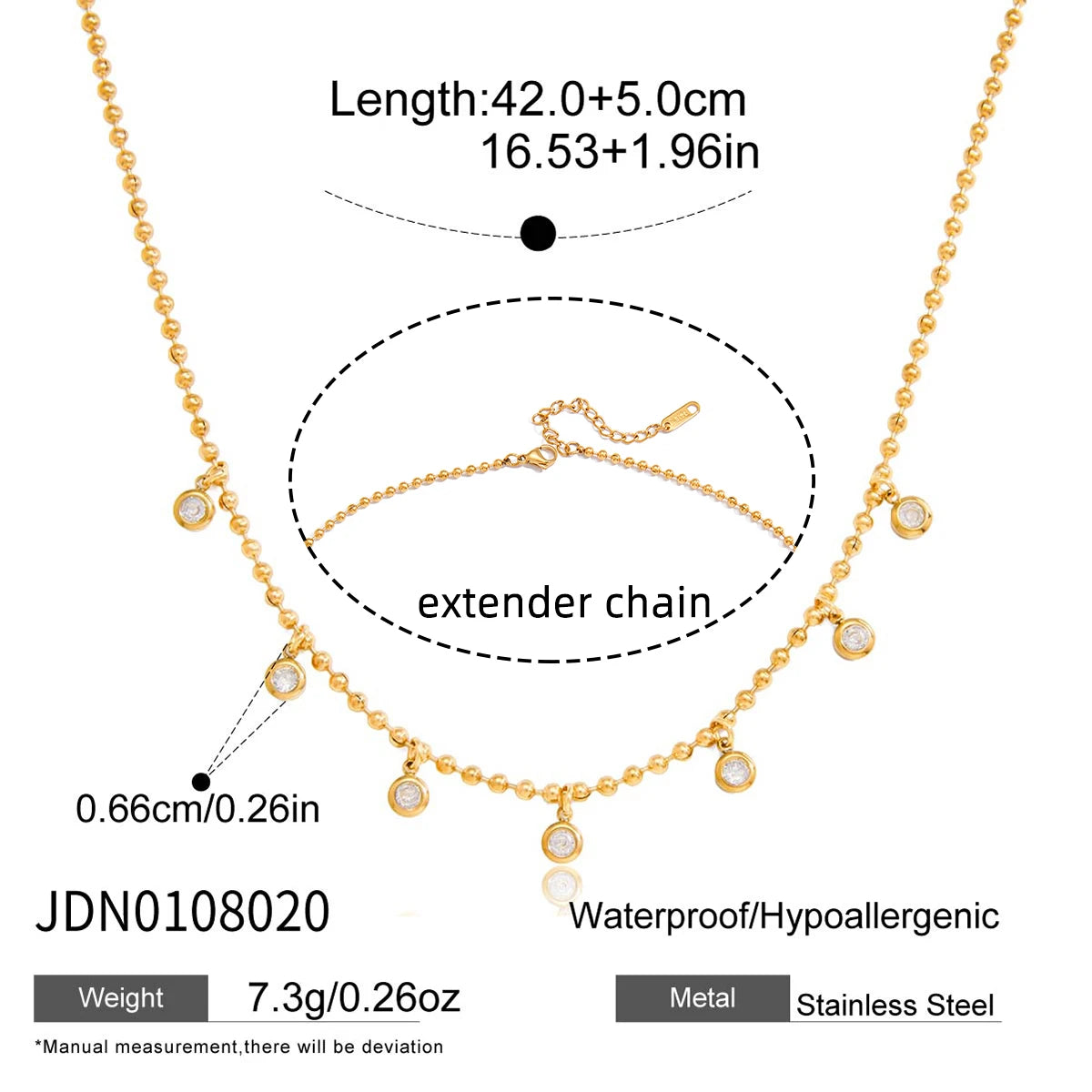 Y2K Patchwork Chain Design Stainless Steel Necklace Paperclip + Glossy Pentagram Cross with Zirconia Pendant Necklace