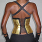 Bright Silk Shirring Tank Top Women Hottie Wild Cross Backless Halter Patchwork Sleeveless Chic Sexy Street Club Vest