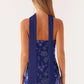 Fashion Women Summer Sequin Mini Bandeau Dress Sleeveless Off Shoulder Flower Embroidery Tube Top Dress with Scarf