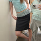 Chic 2-Piece Set Women Slanted Shoulders Rhinestone Decoration t-Shirt+Patchwork Lace Skirt Daily Fashion Leisure Suit