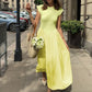 Elegant Fashion Sleeveless Long Dresses for Summer Casual Loose Yellow Dress French Style Woman Clothes