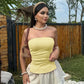 Solid Color Tube Top Summer Y2k Clothes Cute Sexy Side Split Backless Tank Tops Woman 2025