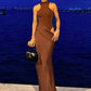 Women Sexy Party Club Evening Bodycon Sleeveless Long Dress Backless Soild Color Elegant Summer Dress