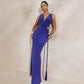 Deep V Neck Sleeveless Maxi Dress Woman Clothing Elegant Evening Dresses Wedding Party