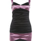 Patchwork Color Blocking Dress Women Low-Neck Skinny Sexy Sleeveless Midnight Hottie Classic Fashion Mini Bodycon
