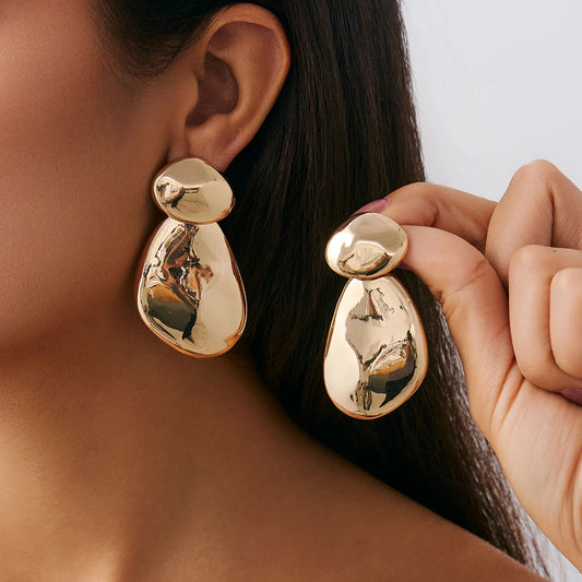 15 Styles Vintage Glossy Irregular Geometric Drop Earrings Women Fashion Statement Piercing Hanging Earring Ear Jewelry