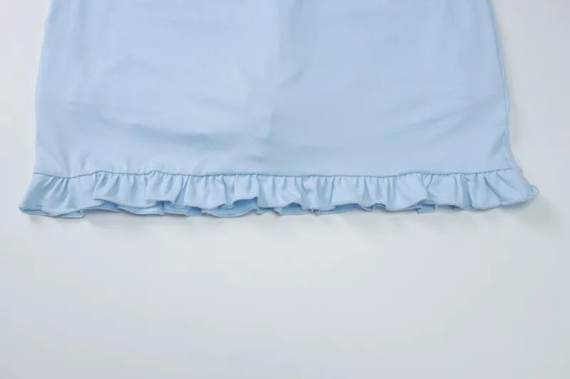 Y2k Summer Co Ord 2 Piece Set Lace Trim Halter Top and Mini Skirt with Shorts Underneath Cute Vacation Outfits