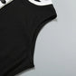 Ribbed Patchwork 2 Piece Set Women Single-Breasted Sleeveless Tops+Stretch Shorts Daily Casual Trend Classic Outfits