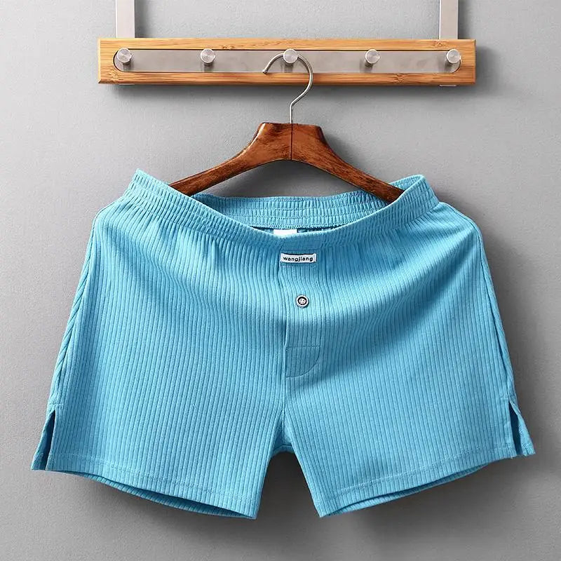 Stretch Cotton Underwear Mens Boxer Shorts Threaded Aro Pants Sleepwear Loungewear Shorts Boxers Male Underpants Panties