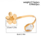 2025 New Bohemia Retro Gold Color Flower Open Bangles Women Fashionable Elegant Imitation Pearls Arm Bracelets Jewelry