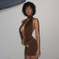 Hollow Halter Neck Open Back Mini Dress Sexy Club Outfits for Woman Summer Dresses 2026