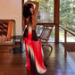 Gradient Printed Cowl Neck Backless Long Flowy Dresses for Summer 2025 Elegant Vacation Outfits Woman