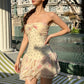 Sweet Style Patchwork Dress Women Polka Dot Floral Print Folds Tierred Skinny Summer Fashion Vacation Chic Mini Bodycon