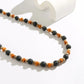 Retro Boho Wood Bead Stone Chain Necklace for Men Punk Simple Short Clavicle Choker Y2K Accessories Fashion Jewelry Gift Party
