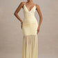 Spaghetti Strap Backless Sexy Maxi Dress Women Gown Fashion Patchwork Off-shoulder V Neck Ruched Pleated Party Dress