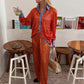 Sequin Loose Pants Two Piece Sets Women Patchwork Long Sleeve Shirt And Trouser Female Elegant Long Pants 2 Piece Sets