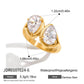 18K Gold Plated Stainless Steel Geometric Fashion Ring Waterproof Anti Allergic colorfast Fashion Jewelry Unisex 2024