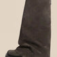 Women's New Autumn and Winter Calf Boots with Pleated Thick High Heels and Fashionable Oversized Street Leather Mid Leg Boots
