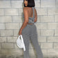 Sexy Crochet Stripe 2 Piece Set Women Hollow Halter Metal buckle Tank Top+Skinny Stretch Pants matching Streetwear