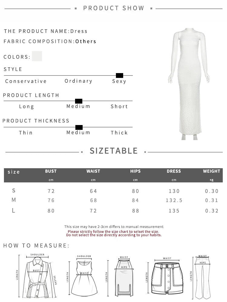 Wedding Side Slit Maxi Dress Women Y2K Strapless Sleeveless Jacquard Skinny Dinner Banquet Party Vacation Vestidos