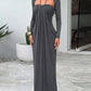 Women Halter Neck Backless Sexy Maxi Dress Long Sleeve Draped Pleated Elegant Wedding Guest Evening Party Long Dress