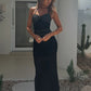 Black Polka Dot Print Halter Backless Maxi Dress 2026 Summer Classic Dresses for Woman Elegant