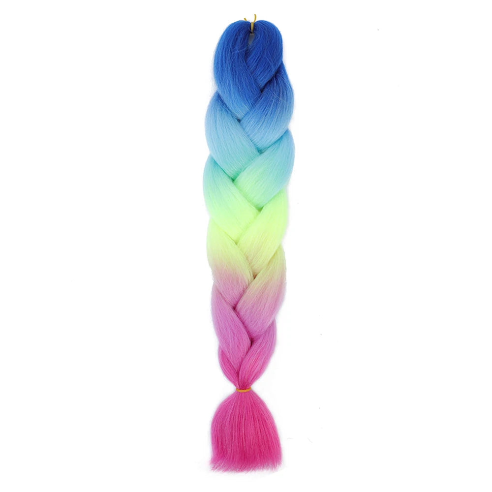 24 Inch Jumbo Braids Extensions Synthetic Braiding Hair Afro Ombre Color kanekalon Hair for Children Braid