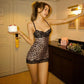 Lace Trim Leopard Print Bodycon Dresses Sexy Spaghetti Strap Backless Mini Dress Woman Clothing Club Wear