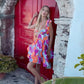 Bow Tie Sleeveless Backless A-line Short Dresses Fashion Print Party Dresses Elegant Woman Clothes
