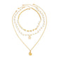 3Pcs/Set Boho Imitation Pearls Conch Pendant Necklace Women Trendy Adjustable Gold Color Neck Chain 2026 New Jewelry