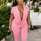 Sexy 2-Piece Set Women Swing Collar t-Shirt+Simple Classic Short Solid Street Sexy Midnight Matching Comfortable Suit