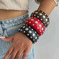 Hyperbole Wooden CCB Chunky Bangle Bracelet Vintage Punk Red Black Stackable Wide Grunge Jewelry for Women Creative