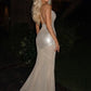 Silver Metallic Sexy Maxi Dress Women Elegant Spaghetti Strap Sleeveless Backless Bodycon Mesh Mermaid Party Long Dress