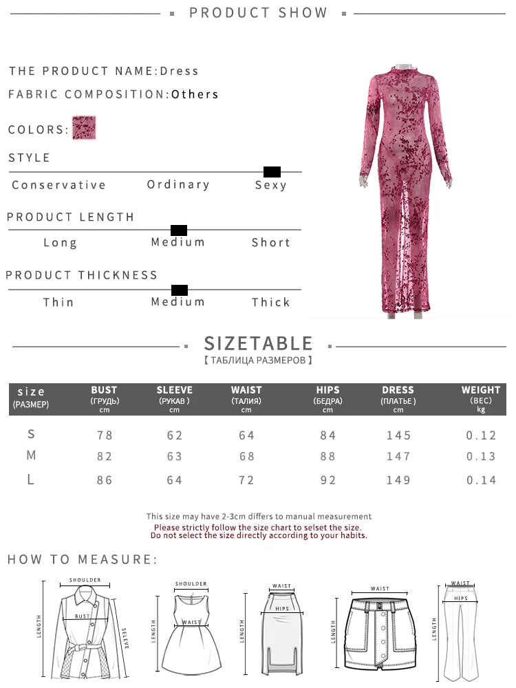 Turtleneck Flower Jacquard Dress Women Fashion See Through Full Sleeve Stretch  Chic Sexy Trend  Party Club Long Bodycon
