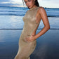 See Through Backless Sexy Maxi Dress For Women Summer New Sheer Sleeveless Back Split Sexy Long Dress Beachwear