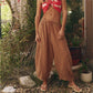 Women Boho Striped Baggy Loose Fit Palazzo Harem Pants Y2k Wide Leg Casual Going Out Beach Vacation Trousers