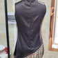 Women's Summer Fashion High Neck Asymmetrical Fringed Tanks Tops Sleeveless Solid Color Ruched Tassel Hem Slim Fit Vests