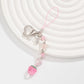 1Pcs Exquisite Sweet Flower Beaded Keychain Cute Colorful Strawberry Bow Tassels Pendant Key Accessories Jewelry Gifts