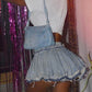 Pleated Denim Skirts Women Summer Trend Vintage Y2K 2023 Fashion Wild Streetwear Casual Hipster A-Line Skirt Bottoms