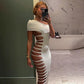 Sexy Women's One Shoulder Side Cut Out Maxi Dress Solid Color Bodycon Evening Gown Party Clubwear Long Dress