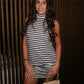 Women Summer Mini Dress Casual Sleeveless Halter Neck Backless Dress Solid Color Loose Fit Beach Party Club Short Dress