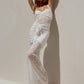 Lace Draped Ruched Sexy Maxi Dress Women Summer Patchwork Halter Sleeveless Backless Bodycon Club Long Dress Elegant