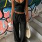 Fashion Chic 2 Piece Set Women Trend Chic Bow Applique V-Neck Camisole+Straight-Leg Pants Casuals Street Sport Suits