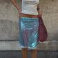 Women's Fashion Midi Skirts Sequins Lace Trim Low Waist Skirts Summer Fashion Bodycon Skirts Dress Y2K Streetwear