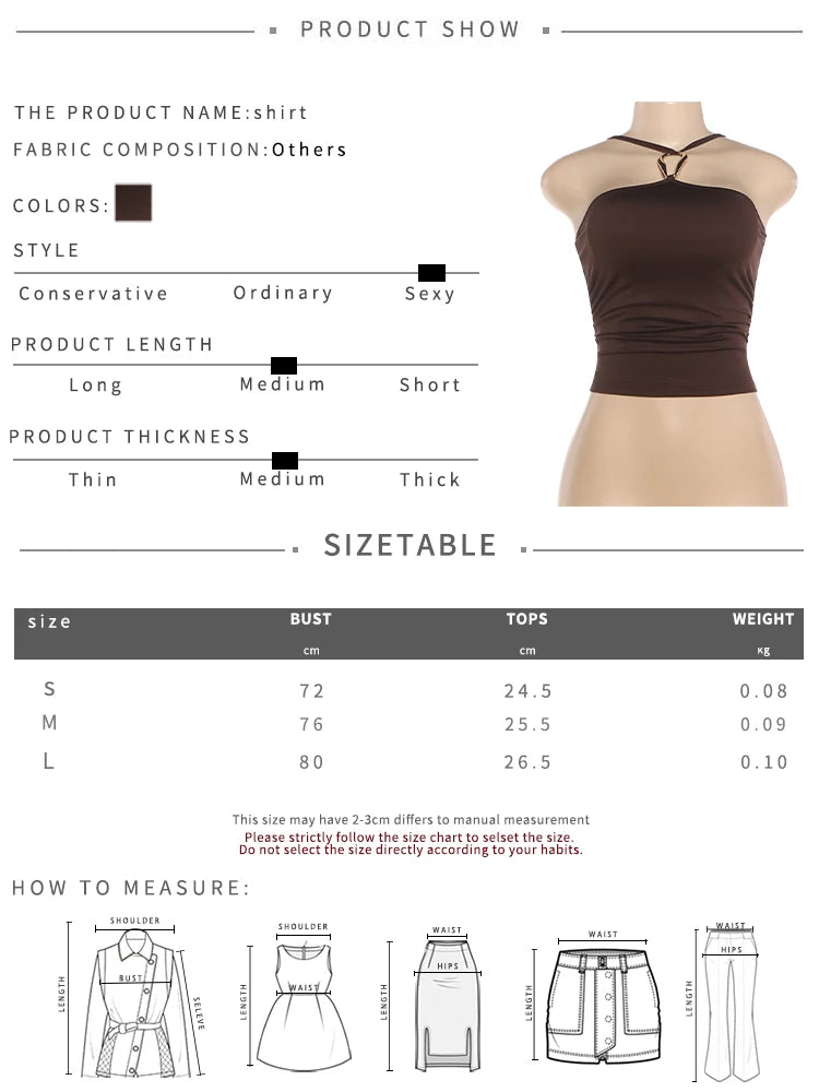 Metal Buckle Decoration Tank Tops Woman Summer Trend Off Shoulder Backless Shape Waist Look Slimmer Camisole Tops