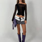 Shirring Slash Neck T-Shirt Women Autumn Mesh Patchwork Full Sleeve Sexy Simple Fashion Skinny Party Street Crop Tees