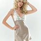 Sequin Dress Women v-Neck Backless Bandage Zipper Patchwork Chic Vacation Beach Party Sexy Summer Trend Mini Bodycon